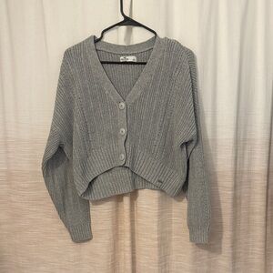 Hollister Heather Gray Ribbed Cardigan